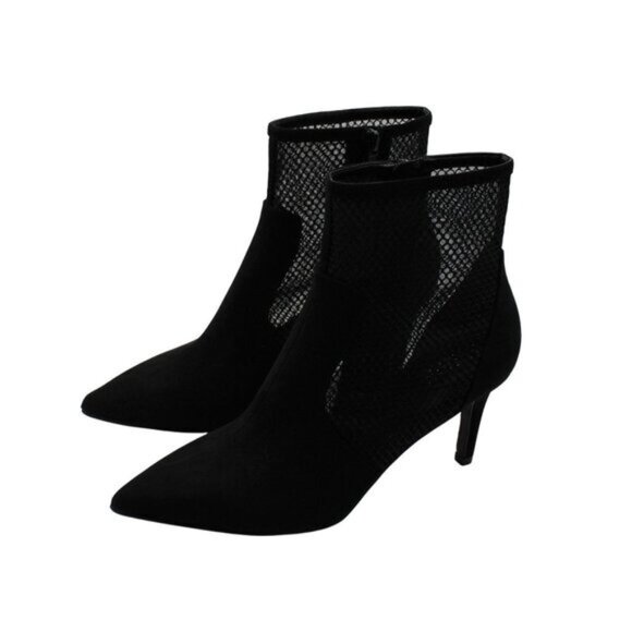 Alfani Womens Black Mesh Cushioned Jamari Pointed Toe Stiletto Zip-up Dress Boot - Picture 5 of 8